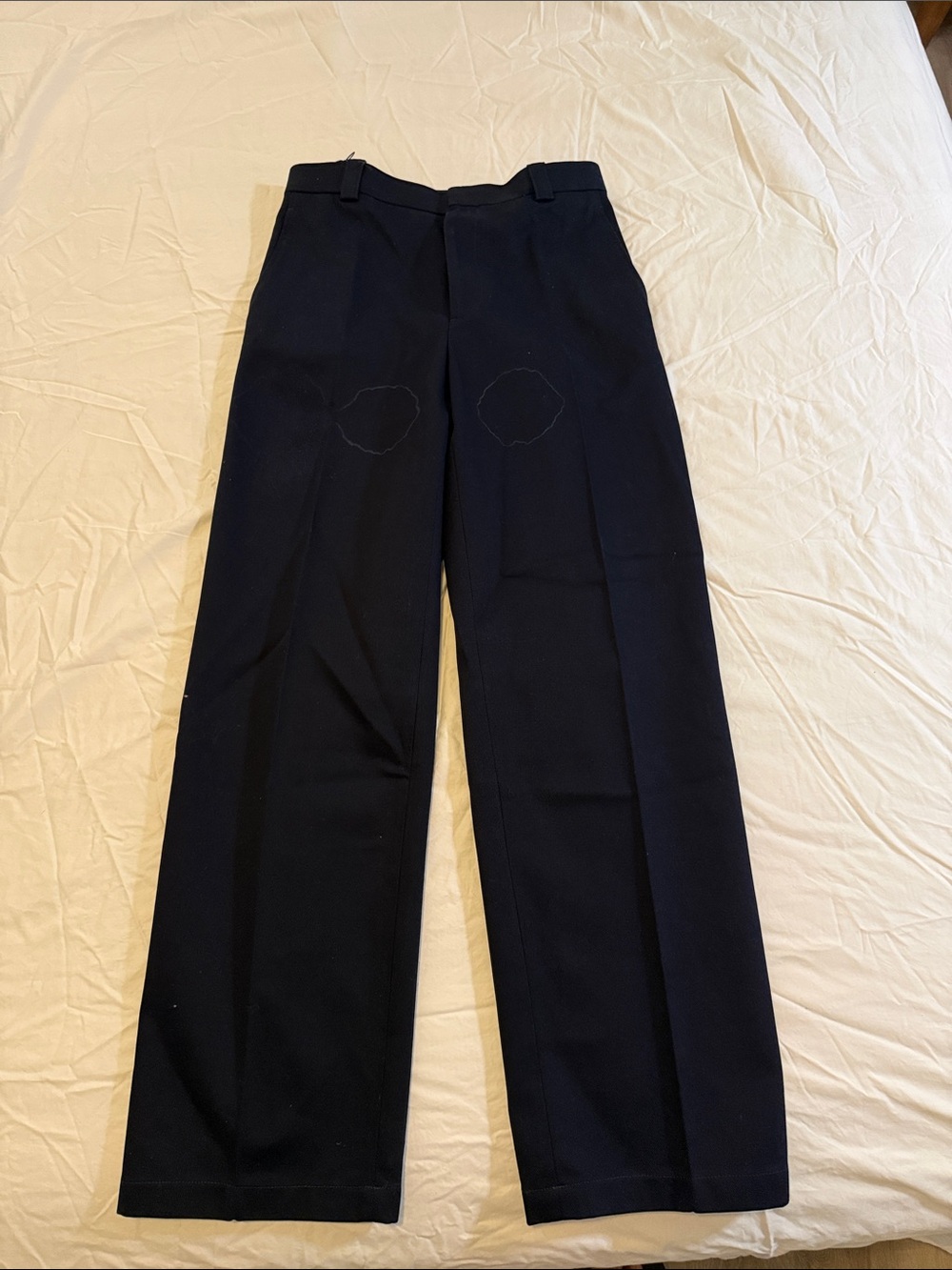 Bottega Veneta Men's Dark Navy Straight-Leg Trousers